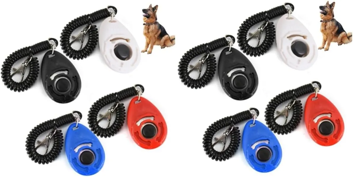 2sets Dog Clicker for Training to Use with Wrist Strap Ideal for Puppy Cat Training 4pcs*2