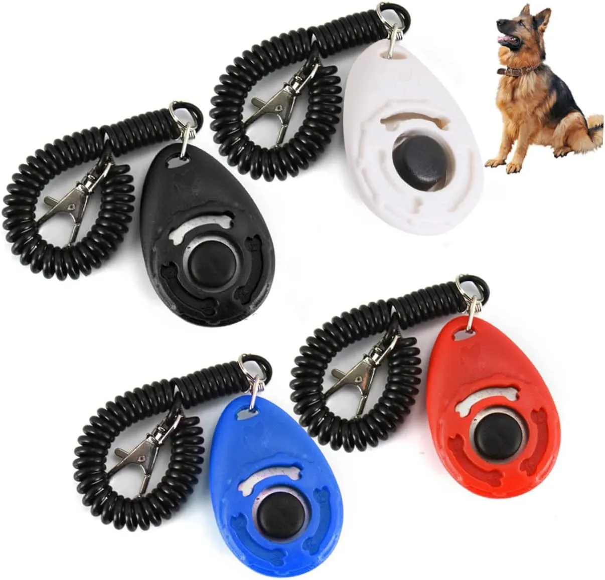 2sets Dog Clicker for Training to Use with Wrist Strap Ideal for Puppy Cat Training 4pcs*2