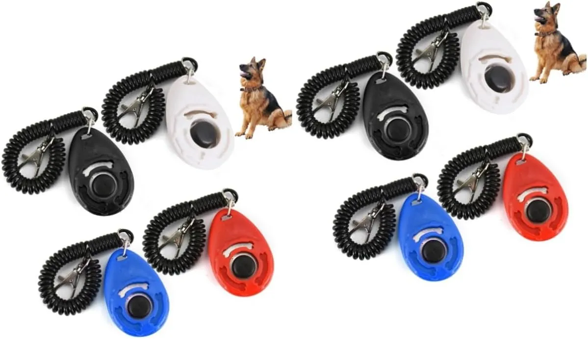 2sets Dog Clicker for Training to Use with Wrist Strap Ideal for Puppy Cat Training 4pcs*2