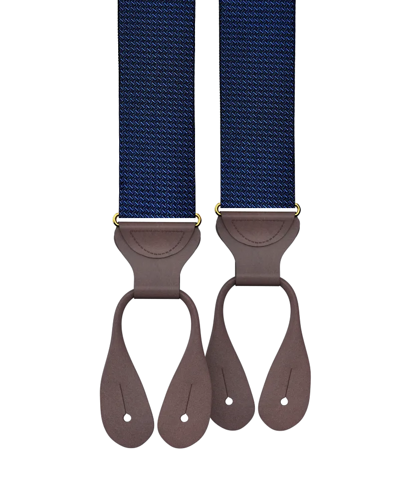 Aldus Navy Silk Suspenders