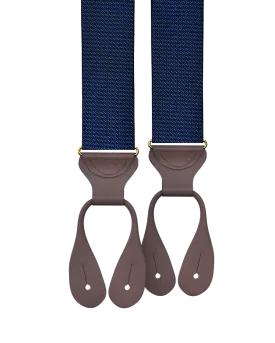 Aldus Navy Silk Suspenders