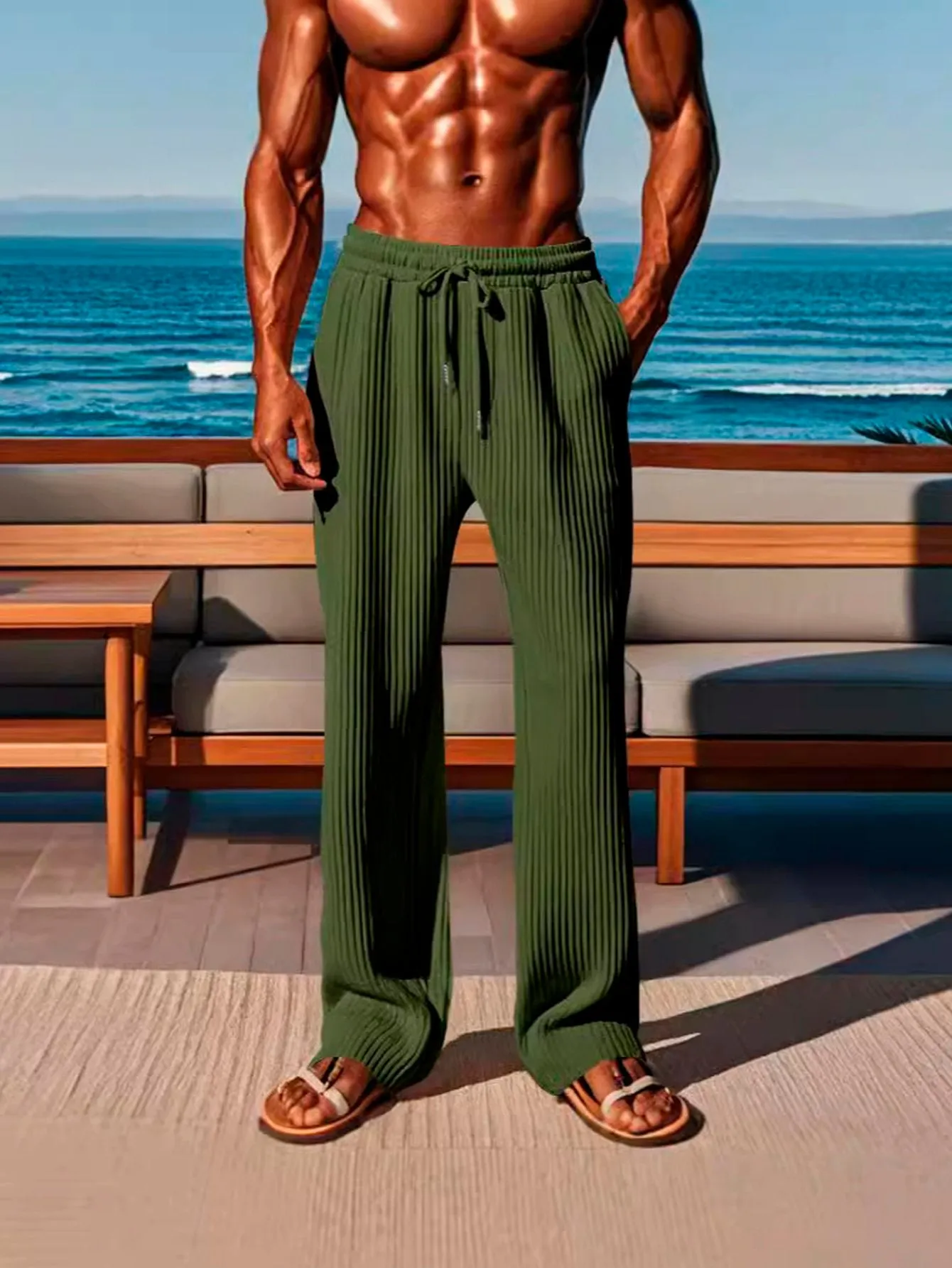 Alohadaddy Men's Casual Corduroy Casual Pants Big & Tall