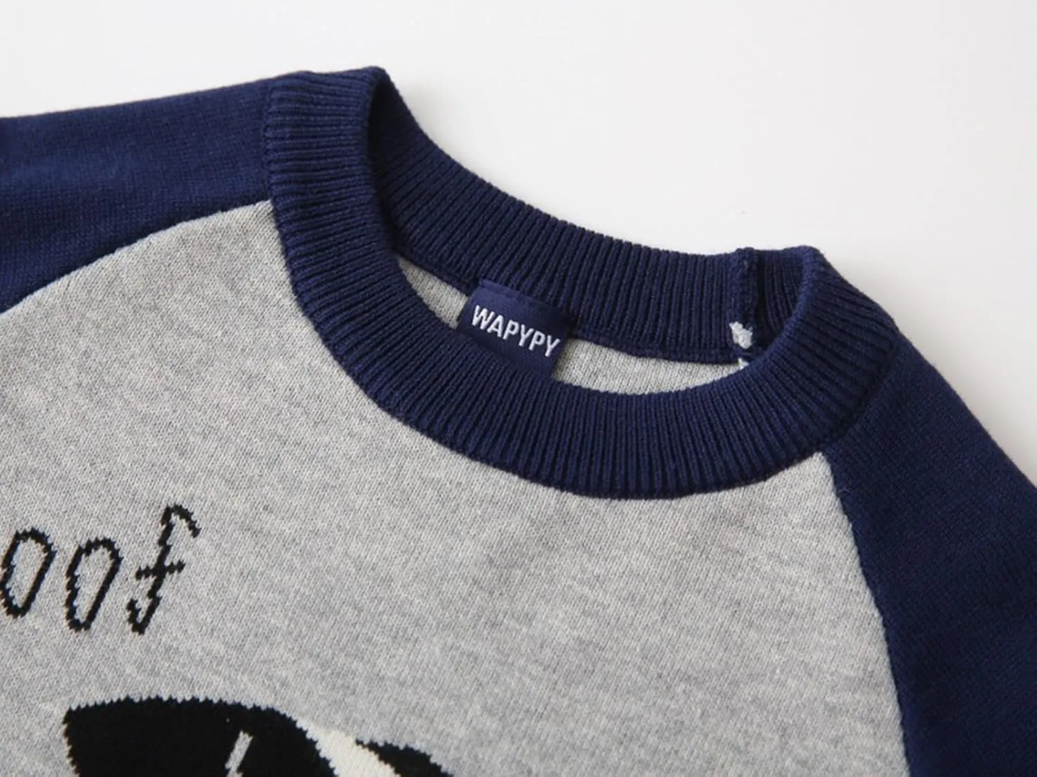Baby Boys Knit Sweater Round Striped Cotton Cartoon Animal Pullover Sweatshirt