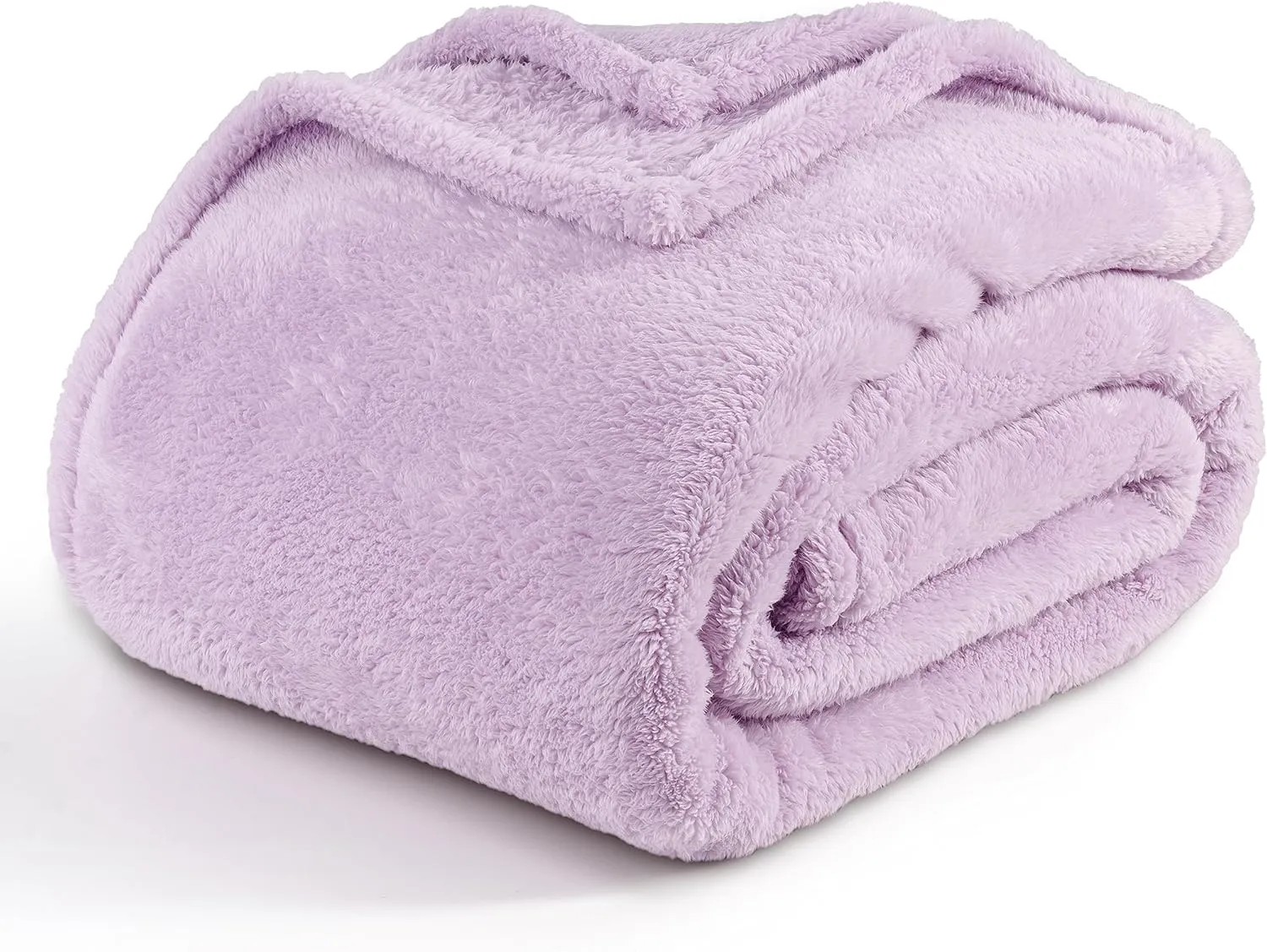 Berkshire Blanket Classic Extra-Fluffy Plush Throw Blanket, Soft Fuzzy Fluffy Long Hair Throw Blanket for Couch Sofa Bed, Pastel Lilac Purple, 50x60 Inches
