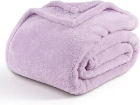 Berkshire Blanket Classic Extra-Fluffy Plush Throw Blanket, Soft Fuzzy Fluffy Long Hair Throw Blanket for Couch Sofa Bed, Pastel Lilac Purple, 50x60 Inches