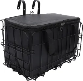 Bikes Basket, Bikes Front Basket with Removable Liner Bag, Large Capacity Quick Release Design Bikes Frame Basket E Bikes Basket for Carrying Dogs, Pets, Fruit & Grocery