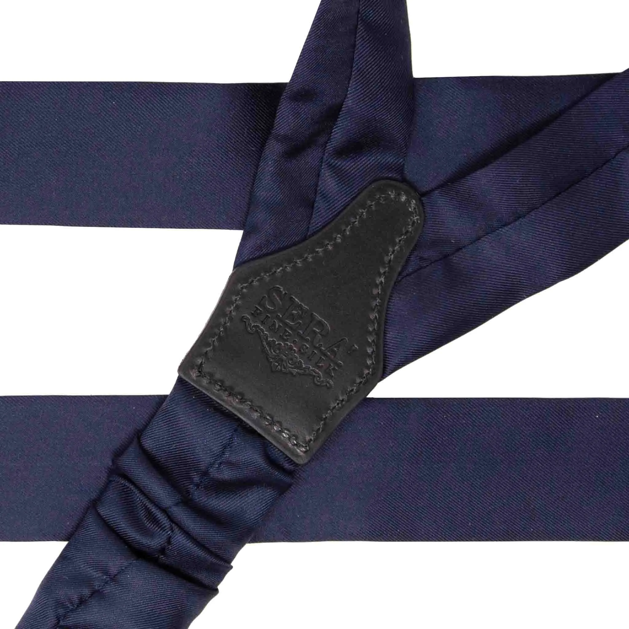Burgundy Silk Tie & Navy Blue Suspenders Set