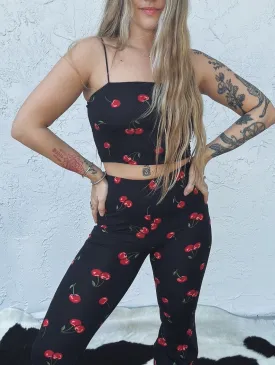 Cherry On Top Cherry Print Crop Top