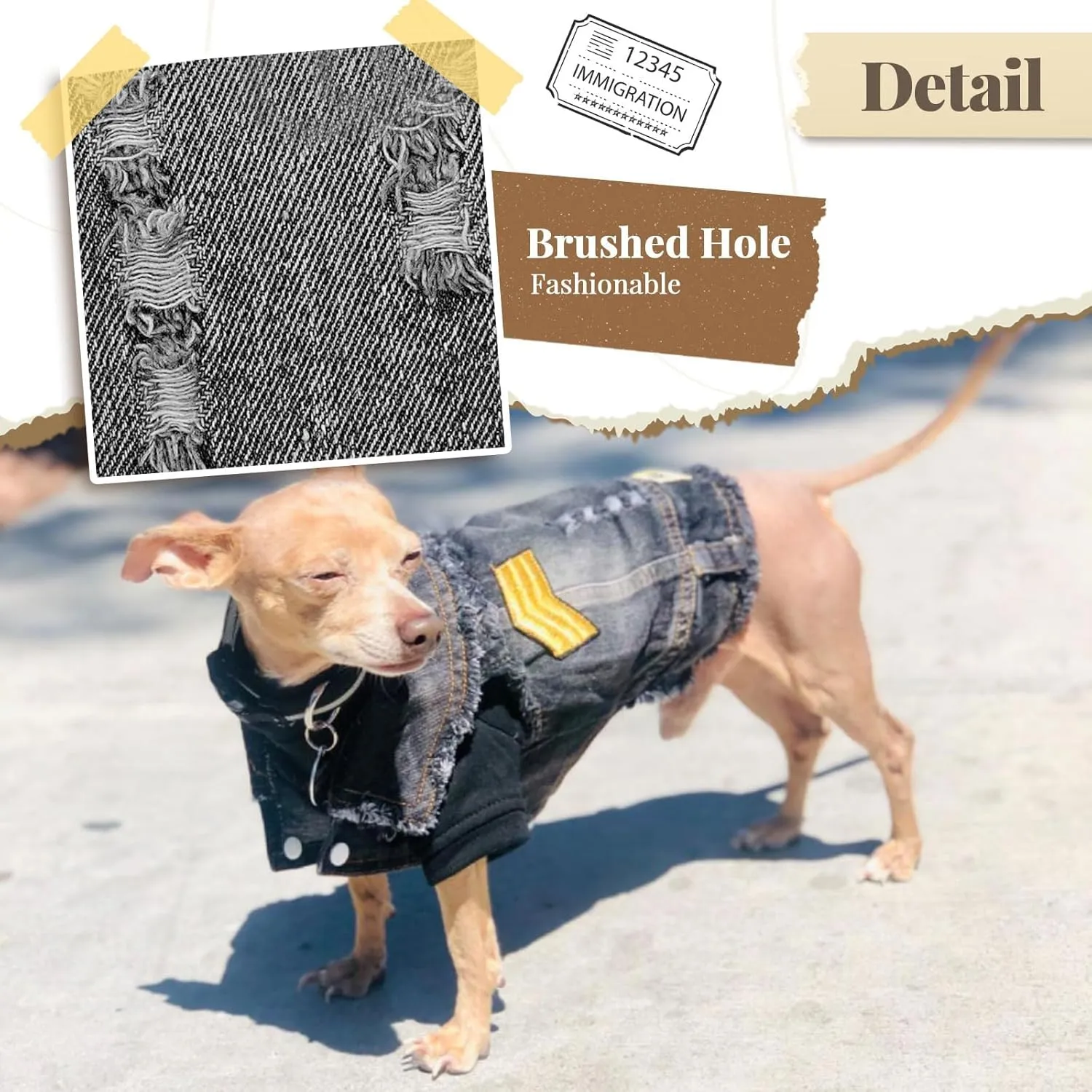 Cool Black Dog Jean Jacket Small Pet Outfits Dog Clothes for Small Medium Dogs Cats Boys Girls Pet Vest Denim Coats Puppy Shirts Doggy Costume Clothing for Shih tzu Chihuahua Yorkie Teacup