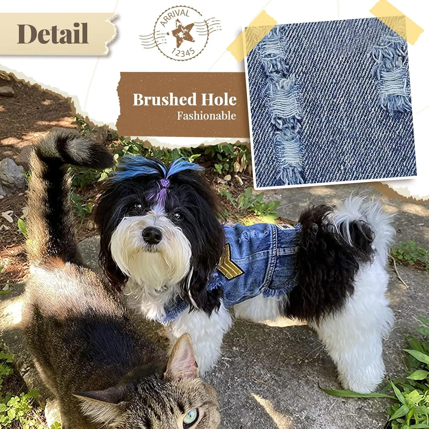Cool Blue Dog Jean Jacket Small Pet Outfits Dog Clothes for Small Medium Dogs Cats Boys Girls Pet Vest Denim Coats Puppy Shirts Doggy Costume Clothing for Shih tzu Chihuahua Yorkie Teacup