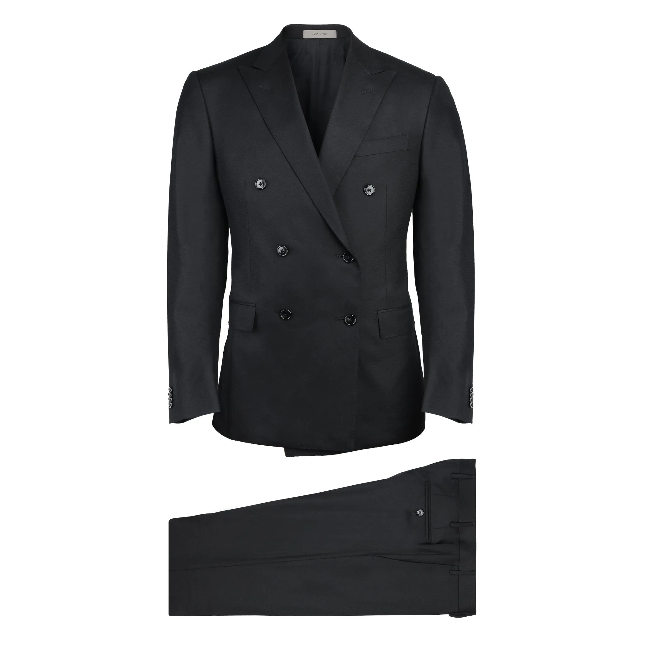 CORNELIANI Double Breasted Academy Wool Suit BLACK REG