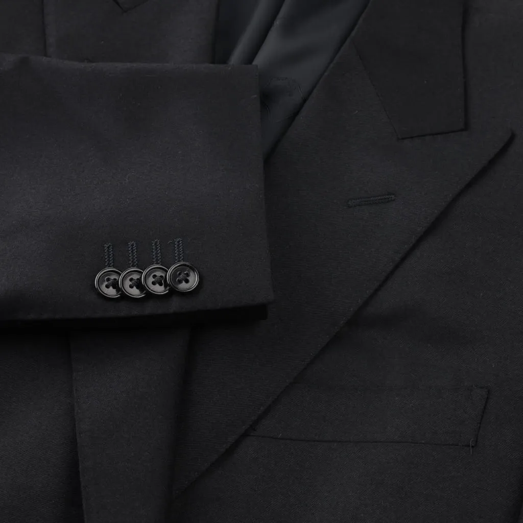 CORNELIANI Double Breasted Academy Wool Suit BLACK REG