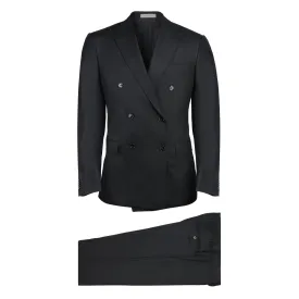 CORNELIANI Double Breasted Academy Wool Suit BLACK REG