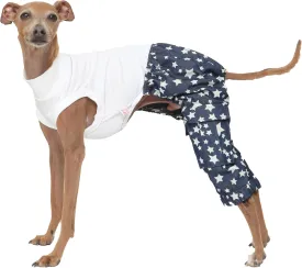 D Doggy Star Italian Greyhound Clothes Cargo Pants Onesie Outfit Whippet for Dog Coat (M,DNM Star Cargo)