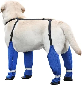 Dog Suspender Boots Paw Boot Leggings, Breathable Tall Dog Shoes with Suspenders for Hot Pavement, Anti-Slip Legging Snow Pants Boot Rubber Sole, Dirty-Proof Dog Rain Boot for Outdoor Walking Hiking,L