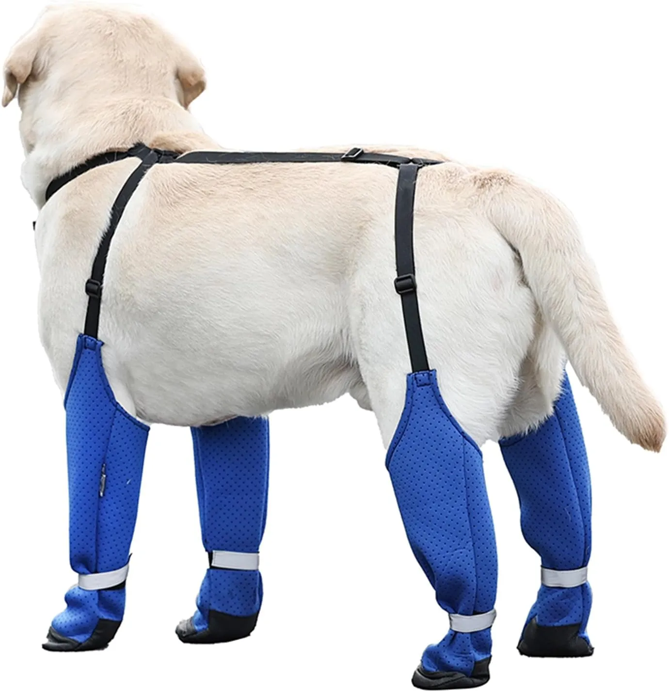 Dog Suspender Boots Paw Boot Leggings, Breathable Tall Dog Shoes with Suspenders for Hot Pavement, Anti-Slip Legging Snow Pants Boot Rubber Sole, Dirty-Proof Dog Rain Boot for Outdoor Walking Hiking,L