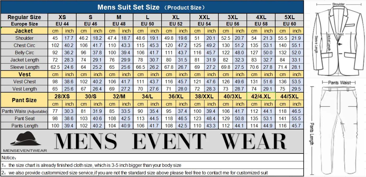 Double Breasted Formal 2 pieces Mens Suit For Wedding (Vest Pants)