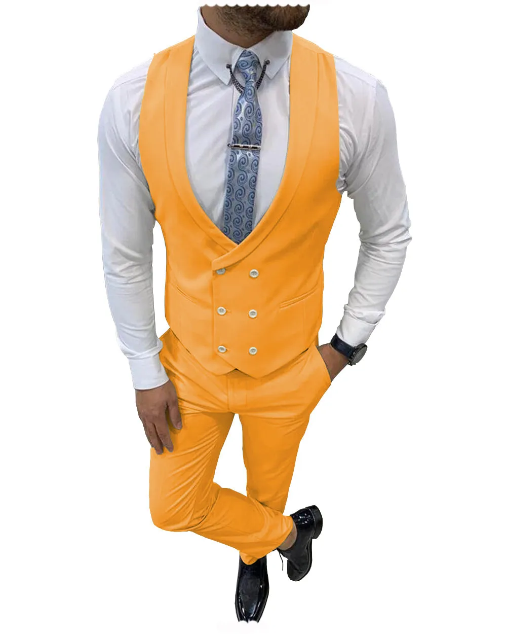 Double Breasted Formal 2 pieces Mens Suit For Wedding (Vest Pants)