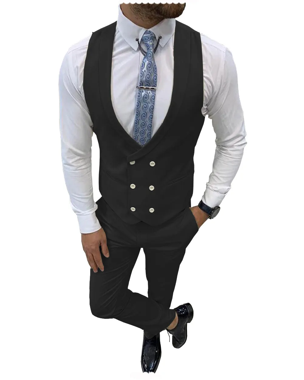 Double Breasted Formal 2 pieces Mens Suit For Wedding (Vest Pants)