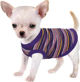 Elevate Your Pet's Comfort and Fashion: Premium 100% Cotton Rib Dog Shirt Vest for Small Breeds Like Chihuahuas, Yorkies, and Puppies .Year-Round Style with Tank-Style Puppy Attire Purple Medium