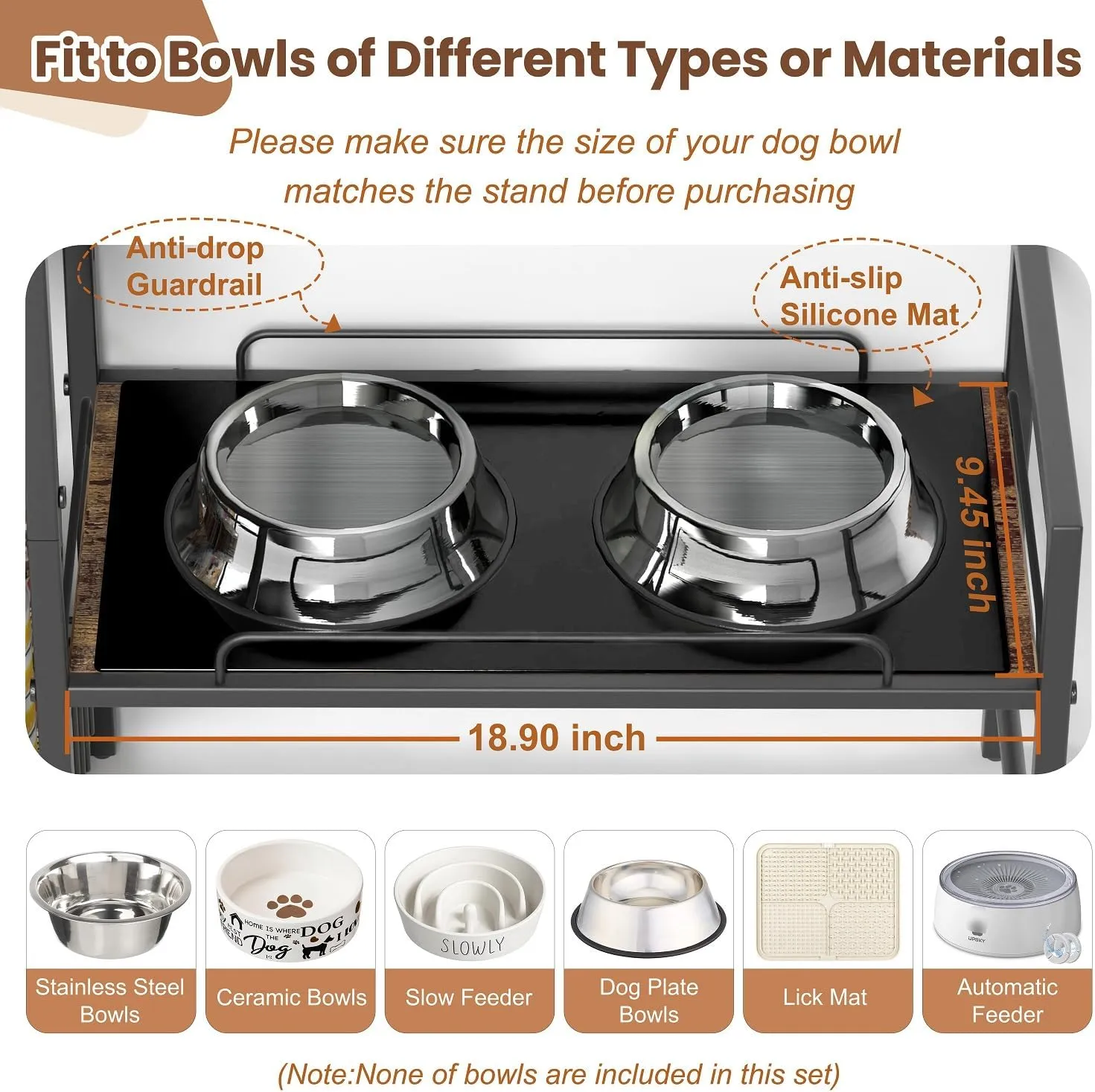Elevated Dog Bowls, Raised Dog Bowl Stand with Dog Toy Bin Basket Dog Food and Water Bowl Feeding Station, Lifted Dog Bowl Holder Cabinet with Pet Storage Organizer for XLarge Medium Dogs