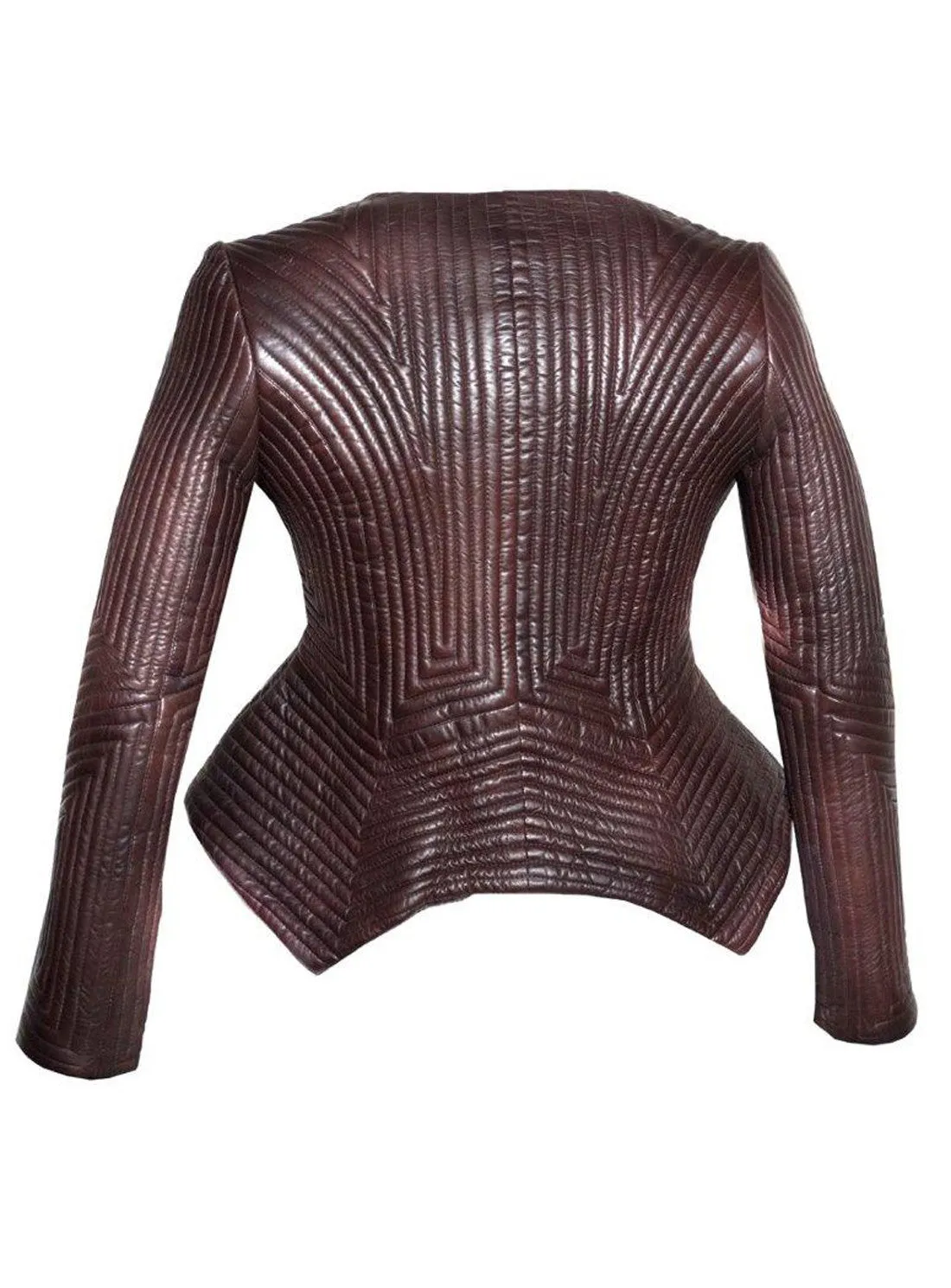 Emma Women Multi Stitch Leather Frock Jacket