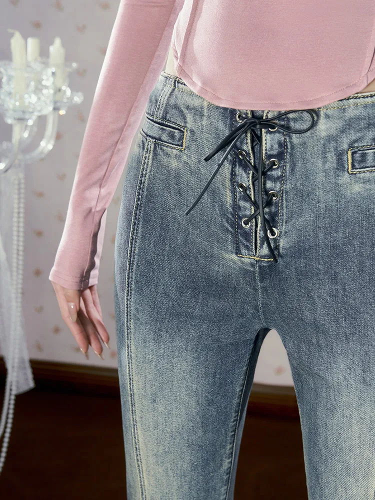 Flare Denim Casual Pants
