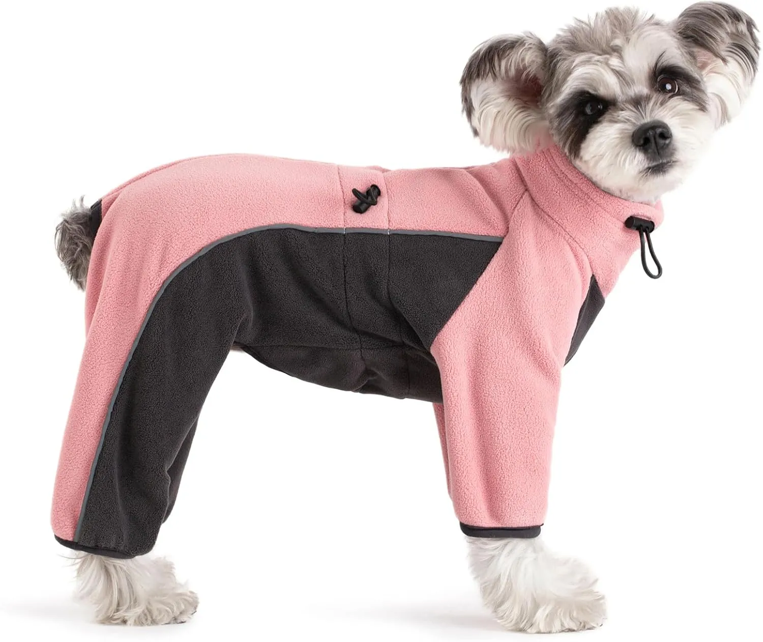 Fleece Coat for Small Medium Dogs - Pullover Pajamas Jumpsuit Bodysuit With Legs, Pet Windproof Warm Cold Weather Jacket Full Body Vest Cozy Snowsuit Apparel Outfit Clothes