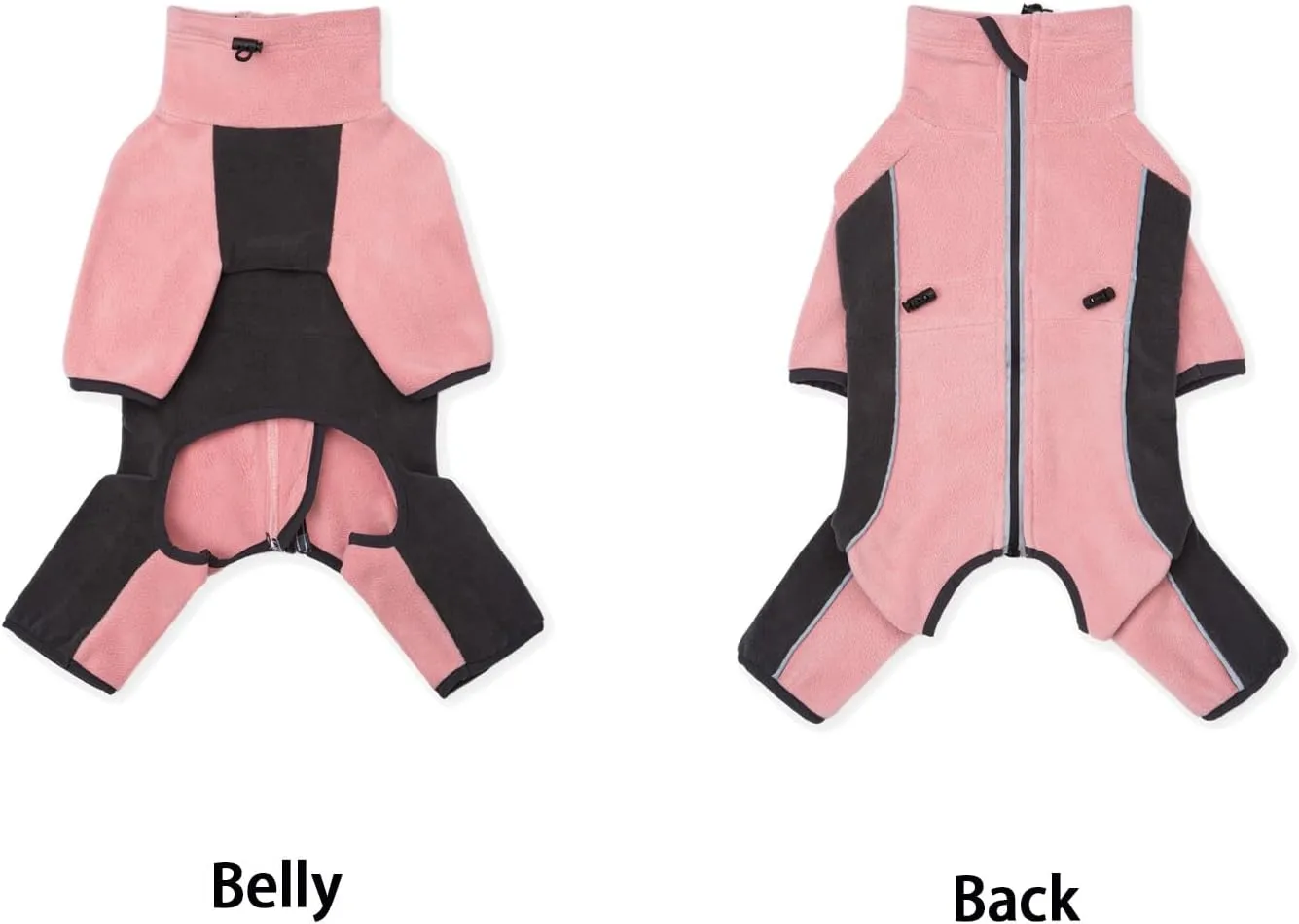 Fleece Coat for Small Medium Dogs - Pullover Pajamas Jumpsuit Bodysuit With Legs, Pet Windproof Warm Cold Weather Jacket Full Body Vest Cozy Snowsuit Apparel Outfit Clothes