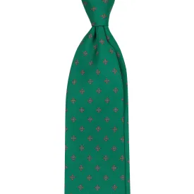 Green Silk Tie with Diamonds Pattern