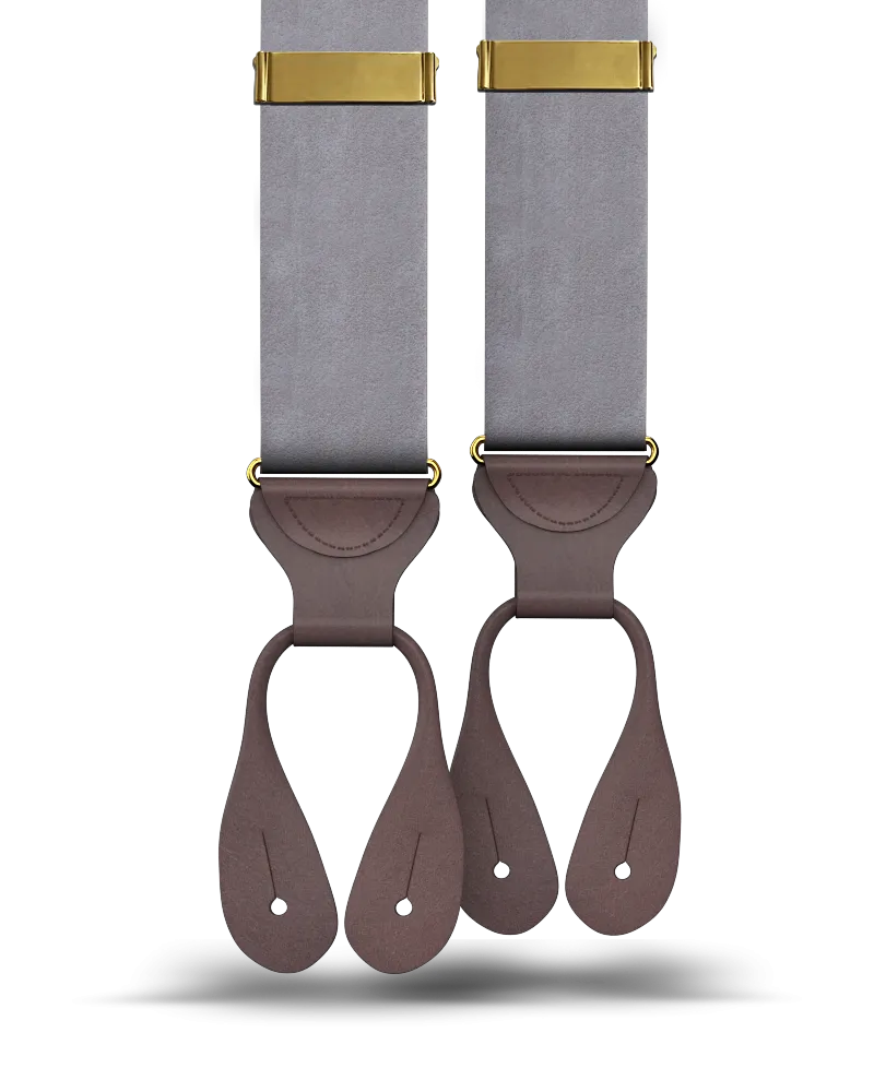 Grey Silk Suspenders