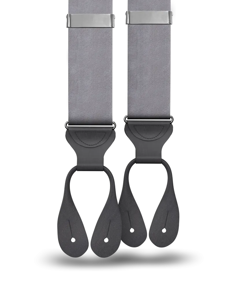 Grey Silk Suspenders