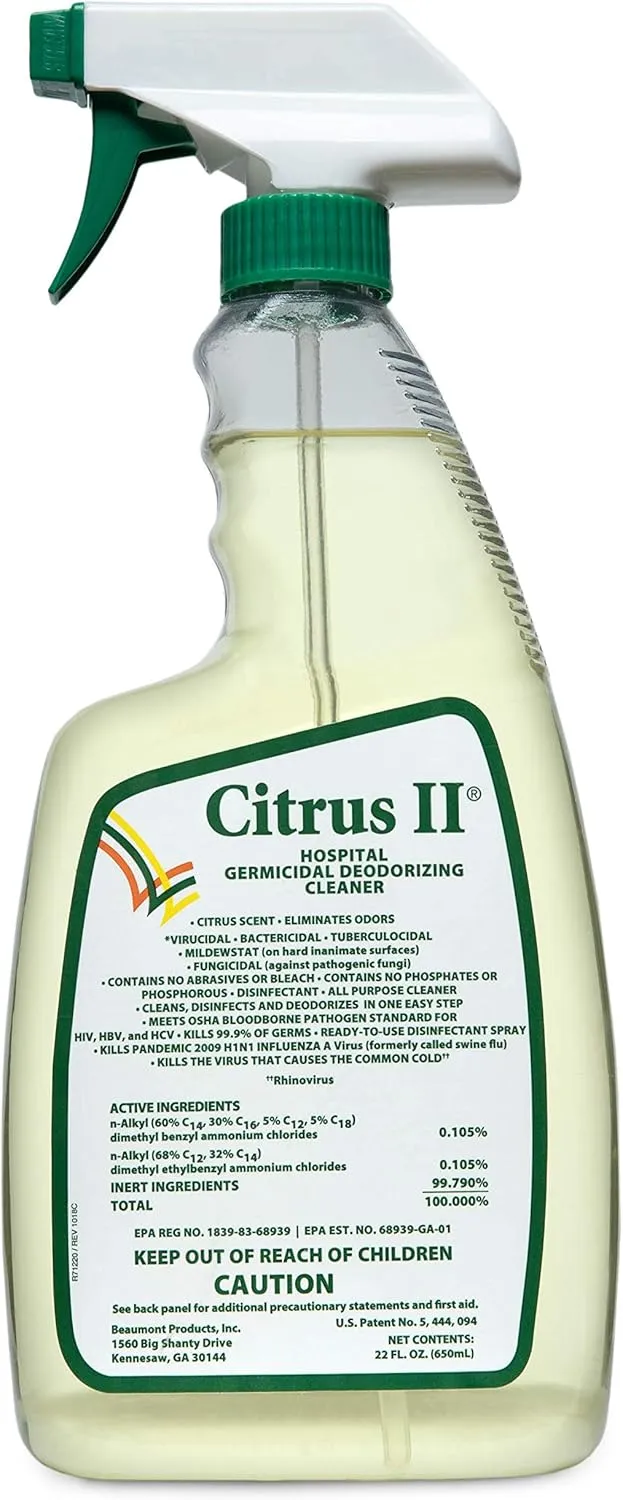Hospital Germicidal Deodorizing Cleaner, Fresh Citrus, 22-Fluid Ounce
