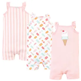 Hudson Baby Cotton Rompers, Ice Cream