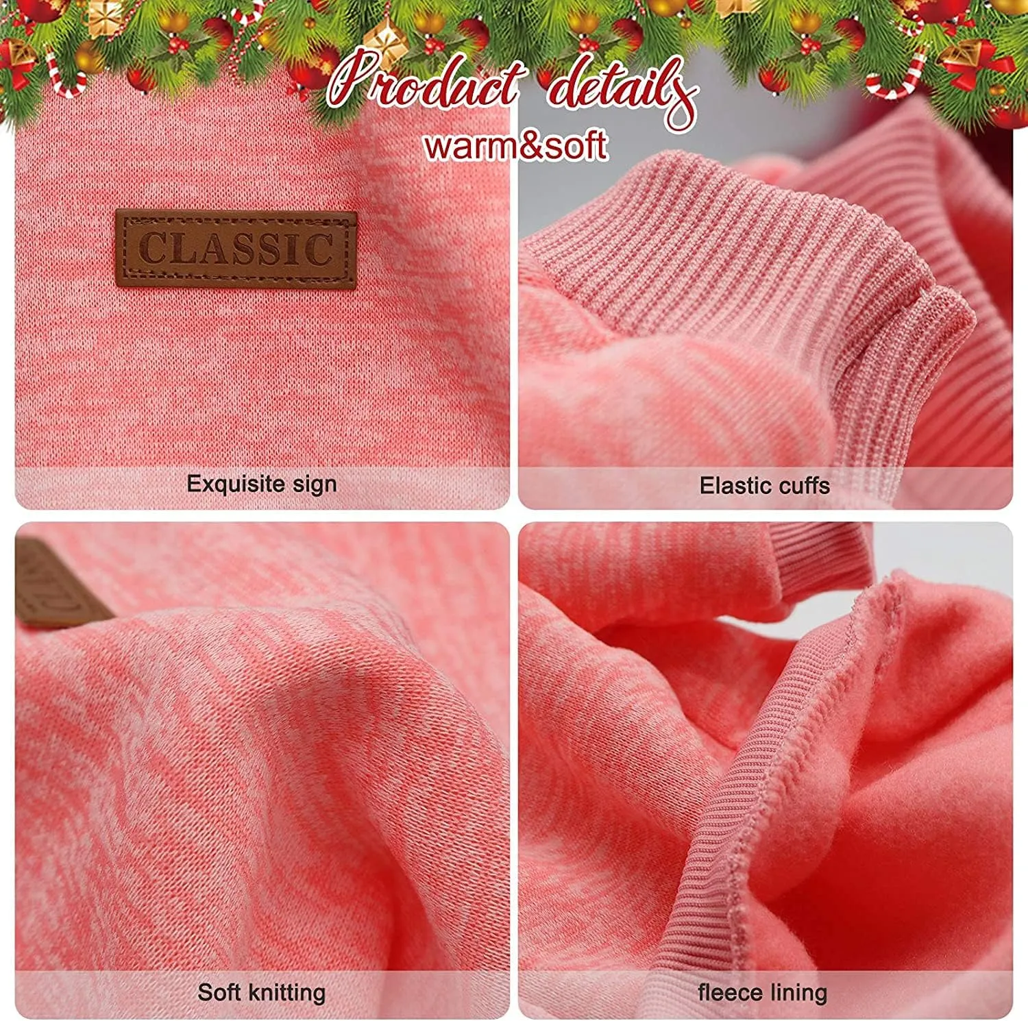 HYLYUN 4 Pieces Dog Sweaters for Small Dogs, Chihuahua Sweater Puppy Sweatshirt Pet Dog Classic Knitwear Sweater Warm Winter Dog Clothes Doggie Sweater Pullover S