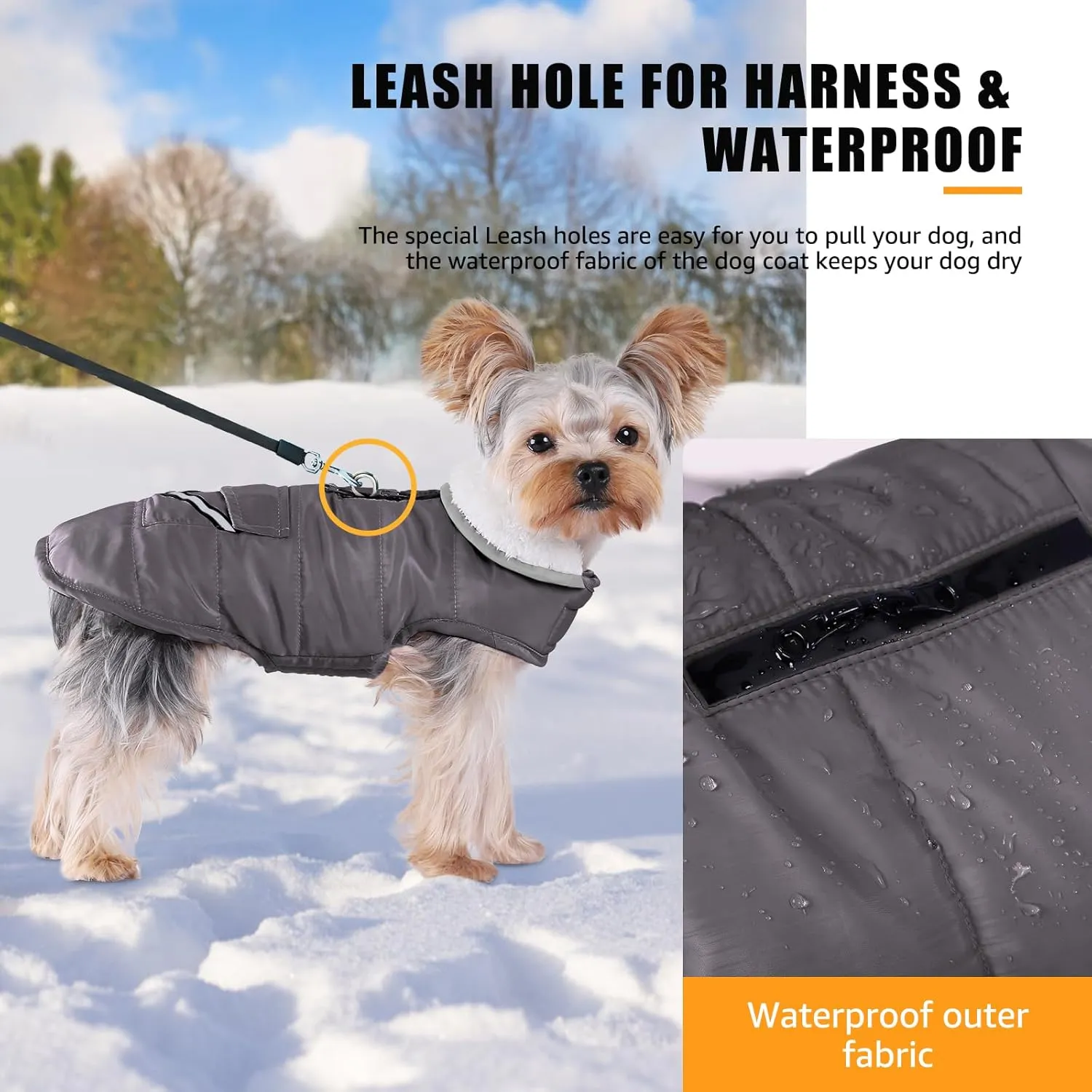 iBuddy Dog Winter Coats with Fleece Vest,Waterproof Warm Dog Snow Jacket Windproof, Reflective Adjustable Pet Dogs Cold Winter Coat for Dogs Girl Boy