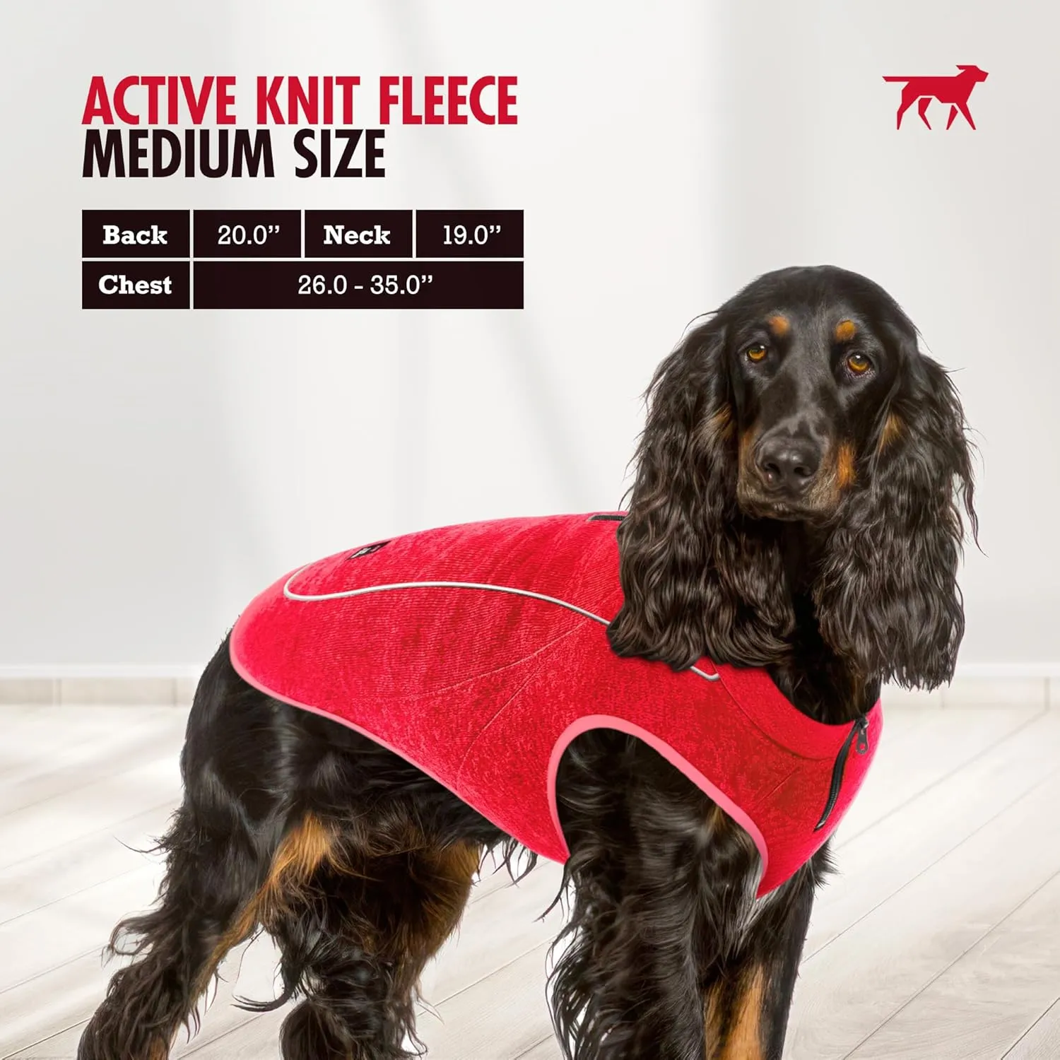 Insulated Fleece Sweater for Dogs | Lightweight Warm Dog Vest | Zipper Port for Harness | Cold Weather Winter Jacket | Rain Snow Repellant Coat | Adjustable for Small Medium Large Girl Dogs (Red/M)