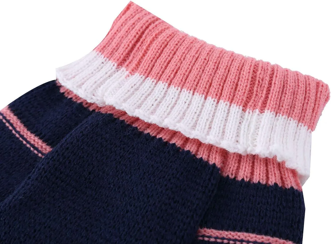 Jecikelon Pet Dog Sweaters for Small Dogs Dress with Snow Knitwear Turtleneck Pullover Dog Clothes Warm Winter Puppy Sweater Long Dresses (Navy, Small)