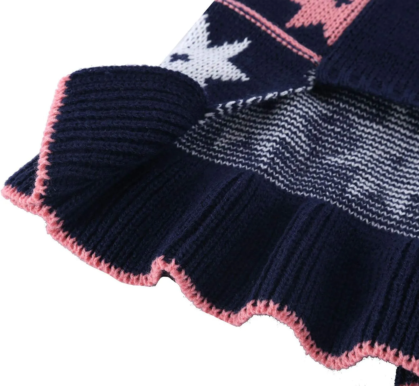 Jecikelon Pet Dog Sweaters for Small Dogs Dress with Snow Knitwear Turtleneck Pullover Dog Clothes Warm Winter Puppy Sweater Long Dresses (Navy, Small)