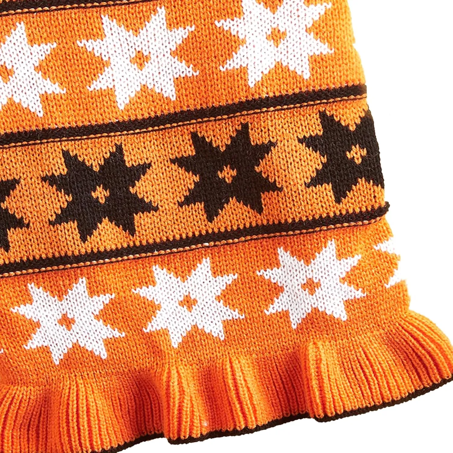 Jecikelon Pet Dog Sweaters for Small Dogs Dress with Snow Knitwear Turtleneck Pullover Dog Clothes Warm Winter Puppy Sweater Long Dresses (Orange, Small)