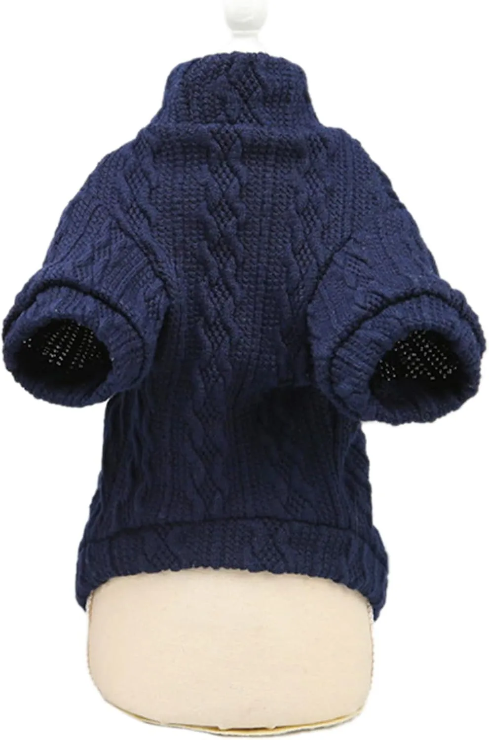 Jecikelon Small Knitted Dog Sweater Warm Puppy Winter Clothes Doggie Pullover Sweaters Pet Knitwear (Navy1, X-Small)