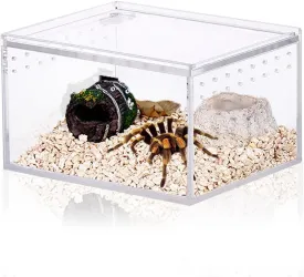 Jumping Spider Enclosure, Integrated Reptile Breeding Box Magnetic Acrylic Reptile Breeding Box for Scorpion Sling Isopods Lizards Roach Invertebrates Insect Mantis(4.1x 3.3X 2.5 inches)