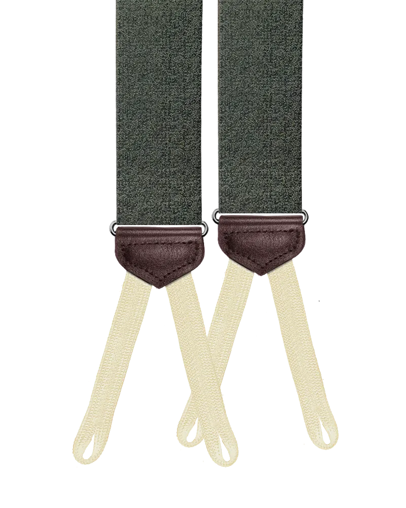 Limited Edition<br>Ogden Crepe Silk Suspenders - Sage