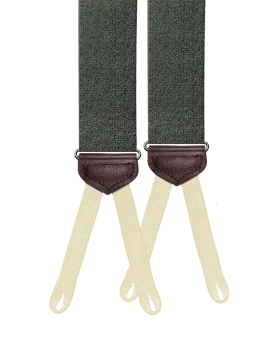 Limited Edition<br>Ogden Crepe Silk Suspenders - Sage