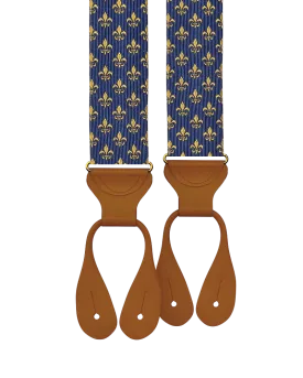 Limited Edition<br>Parisfal Silk Suspenders - Navy