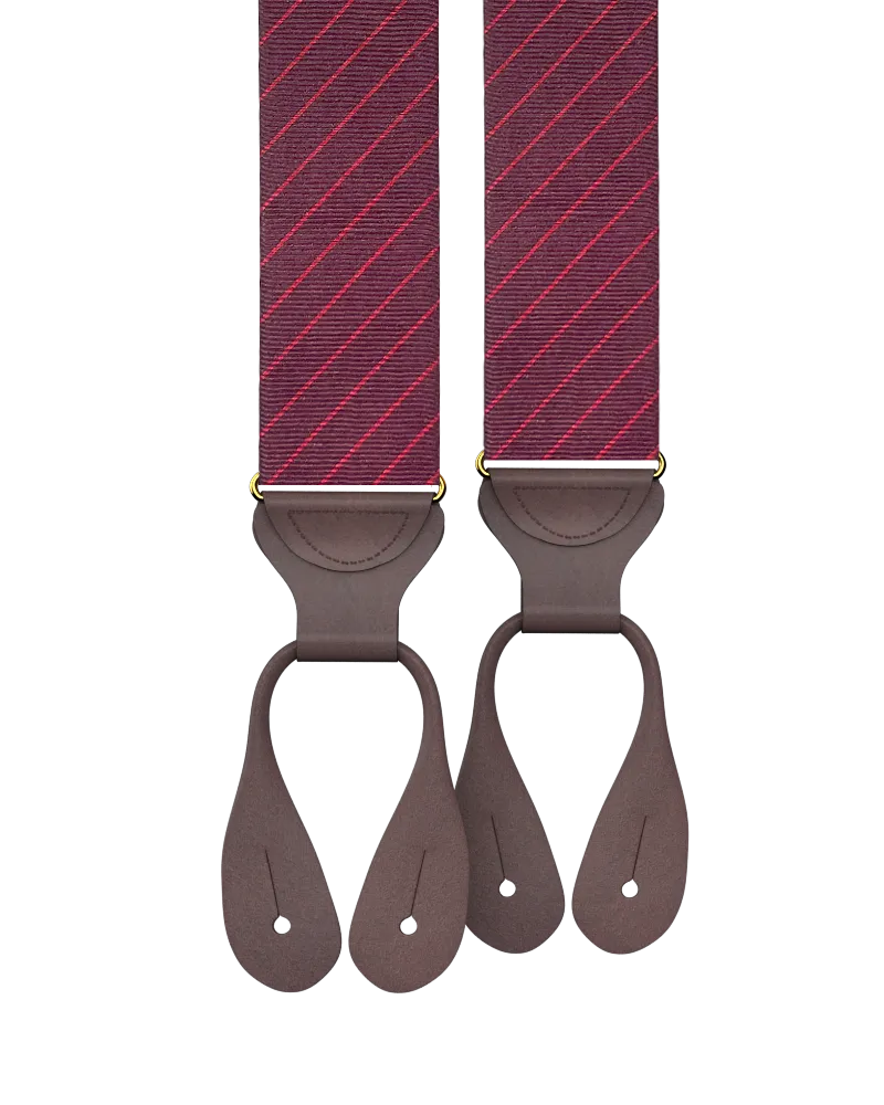 Limited Edition<br>Pinson Stripe Maroon Suspenders