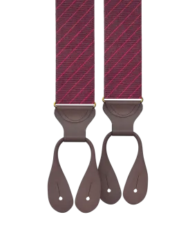 Limited Edition<br>Pinson Stripe Maroon Suspenders
