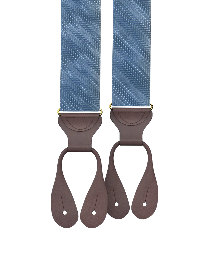 Limited Edition<br>Victor Blue Silk Suspenders