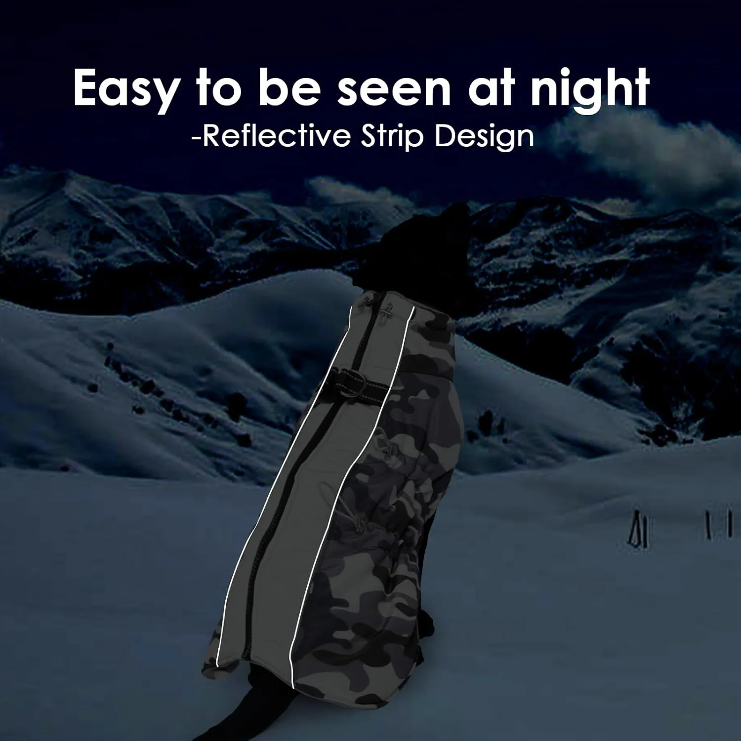 Medium Dog Coat Dog Winter Jacket,Warm Dog Coat with Harness Reflective Dog Snow Jacket Water-Resistant Dog Vest Zip Up Snowsuitfor Medium Dogs Jack Russell, Mini Schnauzer, Grey-Camouflage