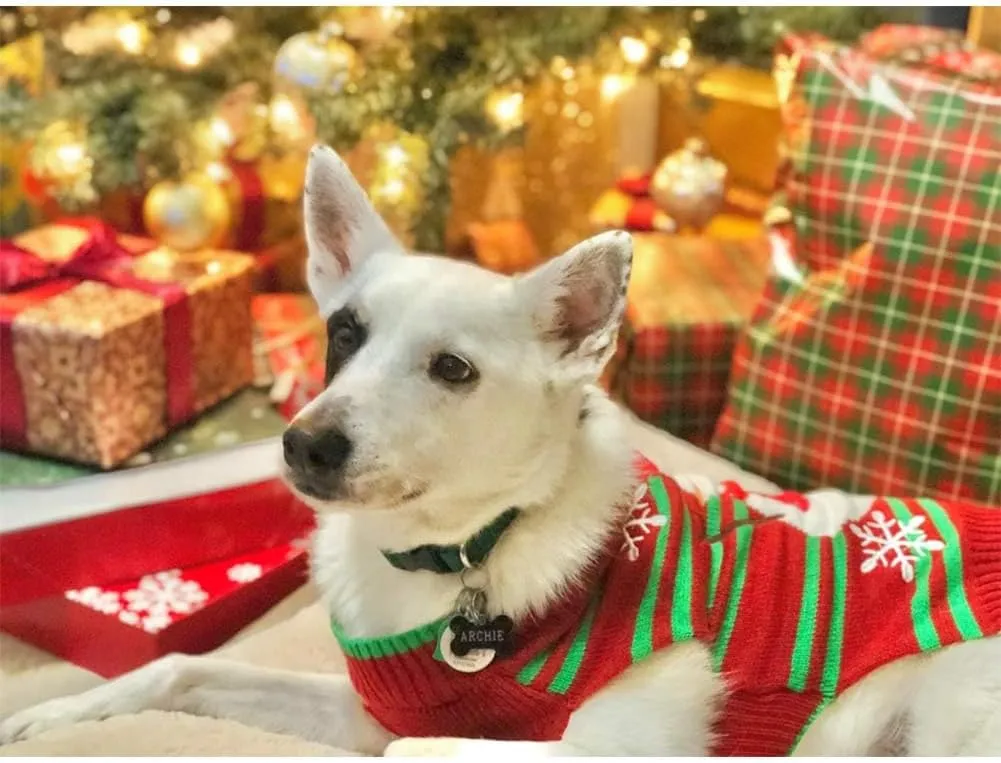 NACOCO Dog Snow Sweaters - Xmas, Holiday & New Year Sweaters for Small Dog and Cat (Snowman, L)